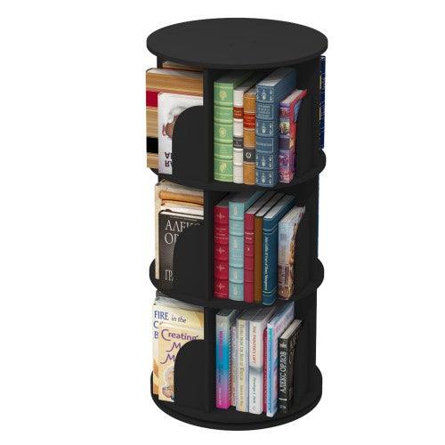 360° Rotating Stackable Shelves Bookshelf Organizer - Black (3-5 Levels) - Toytexx 360° Rotating Stackable Shelves Bookshelf Organizer - Black (3-5 Levels) - Toytexx
